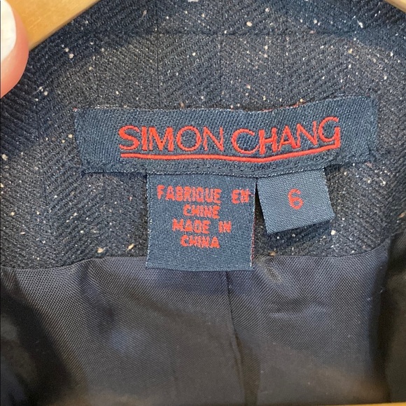 Simon Chang Wool Silk Corset Back Brown Blazer Designer Boho Business Casual - Picture 6 of 15